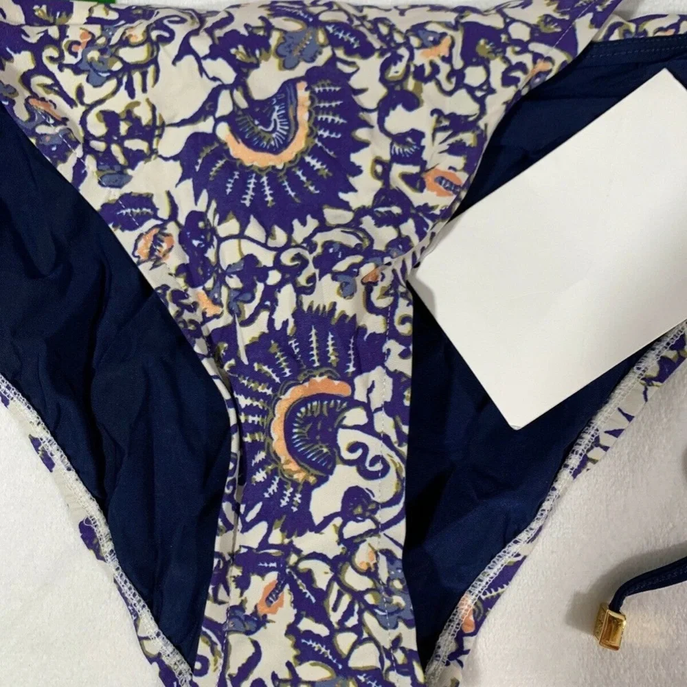 NWT Tory Burch 'Madura' Bikini‎ String Bottoms Blue [SZ M ] #R842